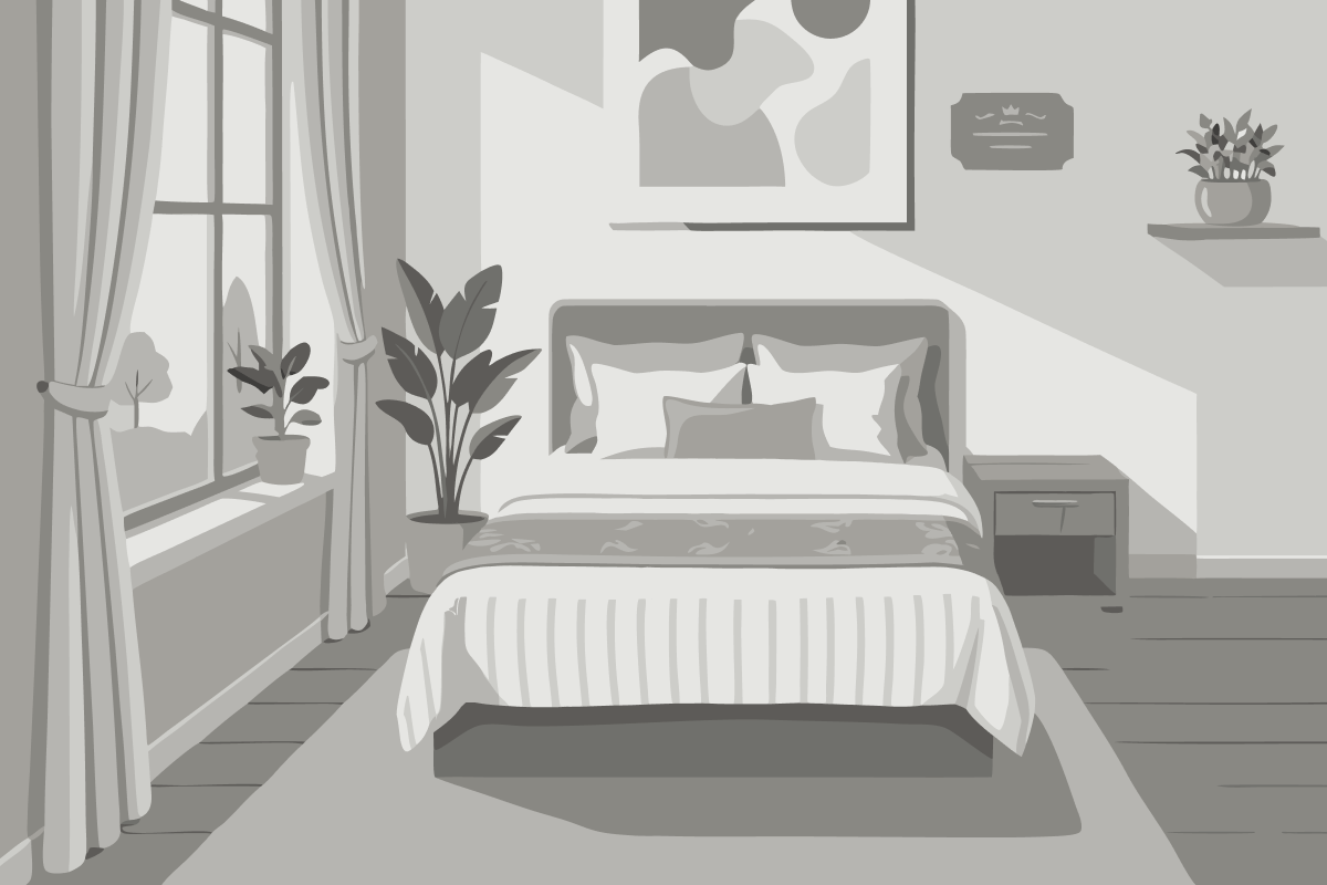 Apartment mit 1 Schlafzimmer und Gartenblick